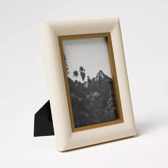 5x7 Shagreen Wrapped Single Image Table Frame Cream - Threshold Studio McGee - Picture 1 of 6